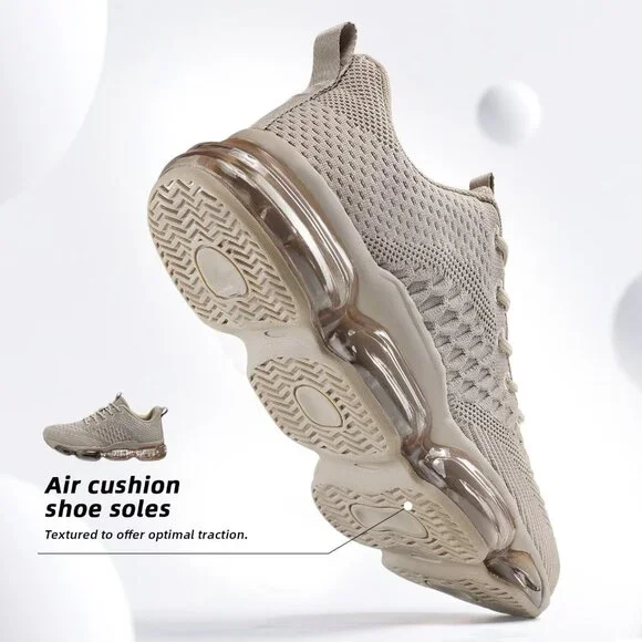 Men's Khaki Running Shoes Fashion Casual Walking Tennis Sneakers Trail Sport Gym